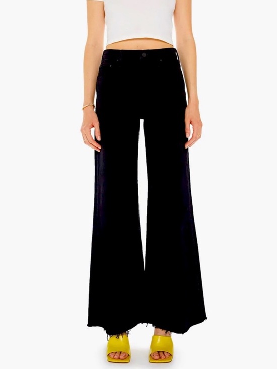 MOTHER Denim - MOTHER The Tomcat Roller Fray In The Devil Will Dance Black Size 34